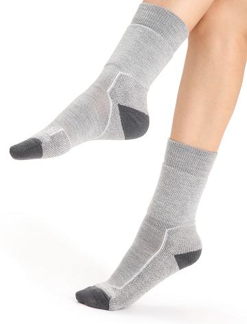 Blizzard Heather Women's Icebreaker Merino Hike+ Medium Crew Socks | USA 1433DFMN